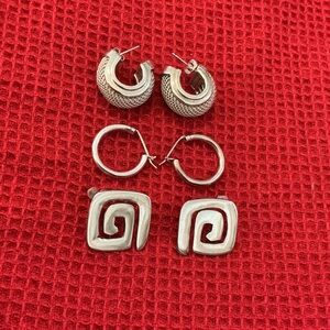 Sterling Silver Earring Set - 3 Pair